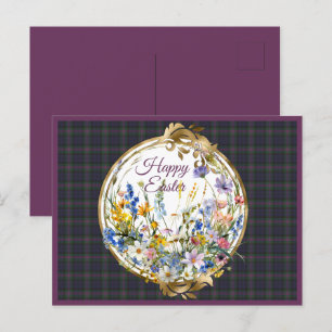 Cartes Pour Fêtes Annuelles Baird Patiné Scottish Tartan Pâques Floral