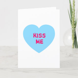 Cartes Pour Fêtes Annuelles Baiser Bleu Coeur de Conversation