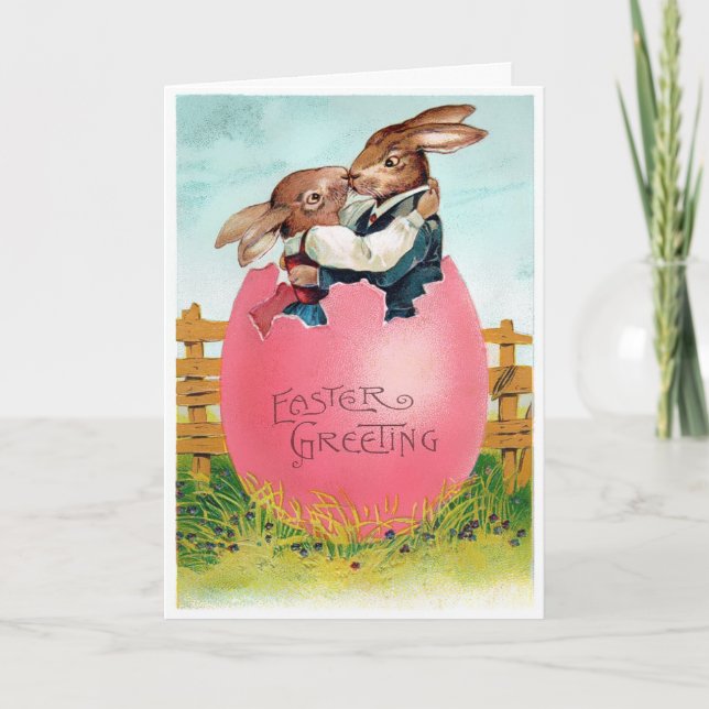 Cartes Pour Fêtes Annuelles Baiser Bunnies (Devant)