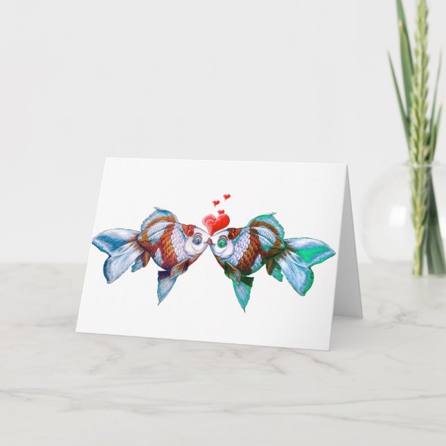 Cartes Pour Fêtes Annuelles Baiser de poisson rouge (Devant)