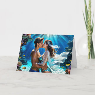 Cartes Pour Fêtes Annuelles Baiser des amants sous-marins