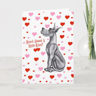 Cartes Pour Fêtes Annuelles Baiser noir de Saint-Valentin de great dane