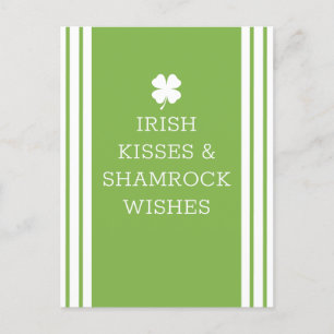 Cartes Pour Fêtes Annuelles Baisers irlandais et souhaits Shamrocks