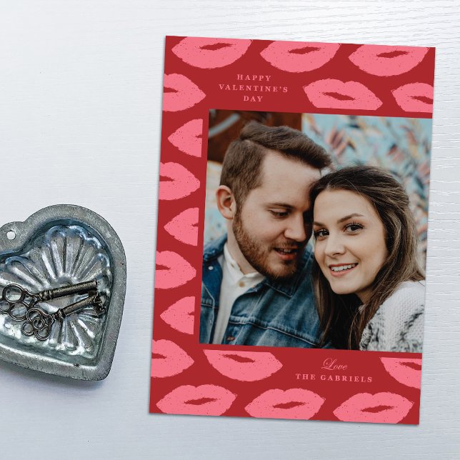 Cartes Pour Fêtes Annuelles Baisers Moderne Appartement Valentine's Day Card - (Créateur téléchargé)