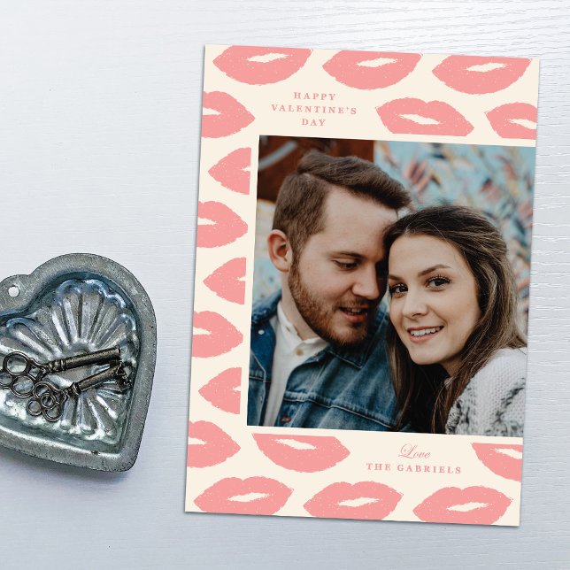 Cartes Pour Fêtes Annuelles Baisers Moderne Appartement Valentine's Day Card - (Créateur téléchargé)