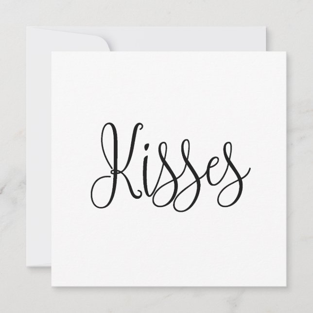 Cartes Pour Fêtes Annuelles Baisers. Saint Valentin. Script noir et blanc (Devant)