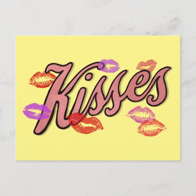 CARTES POUR FÊTES ANNUELLES BAISERS SUR LES LÈVRES  (Devant)