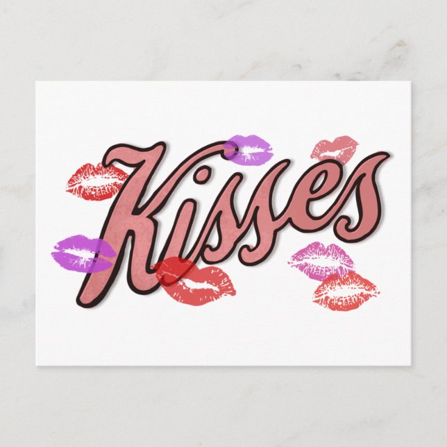 CARTES POUR FÊTES ANNUELLES BAISERS SUR LES LÈVRES  (Devant)