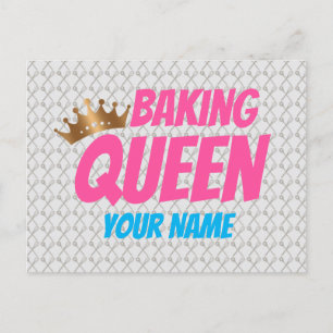 Cartes Pour Fêtes Annuelles Baking Queen Pattern for Cake and Sweets Lovers