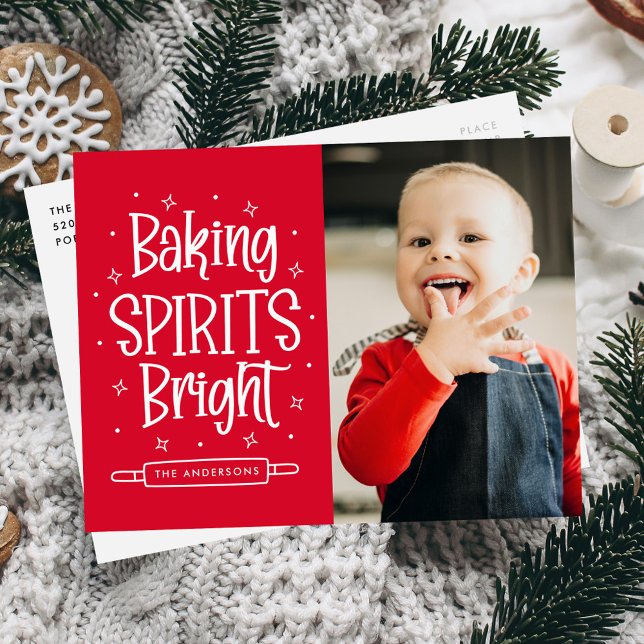 Cartes Pour Fêtes Annuelles Baking Spirits Bright Red Photo (Créateur téléchargé)