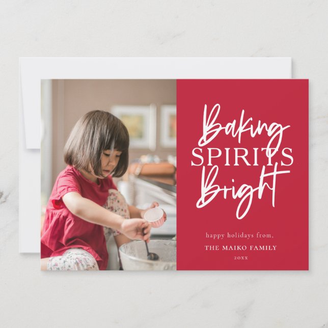 Cartes Pour Fêtes Annuelles Baking Spiritueux Bright Red Christmas Photo (Devant)