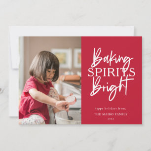 Cartes Pour Fêtes Annuelles Baking Spiritueux Bright Red Christmas Photo