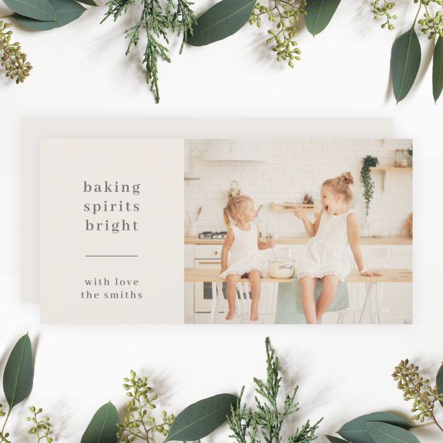 Cartes Pour Fêtes Annuelles Baking Spiritueux | Fun Kids Photo Neutral (Share your sweet holiday spirit with a modern Baking Spirits Bright card by Guava)