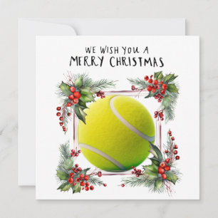 Cartes Pour Fêtes Annuelles Bal de tennis avec cadre de Noël