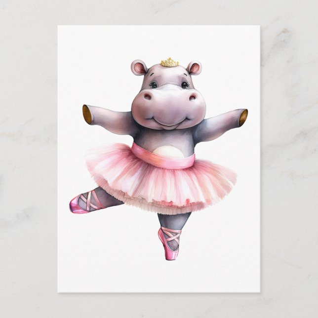 Cartes Pour Fêtes Annuelles Bal hippo de danse (Devant)