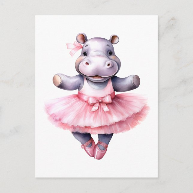 Cartes Pour Fêtes Annuelles Bal hippo de danse (Devant)