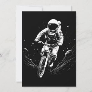 Cartes Pour Fêtes Annuelles Balade à vélo d'astronaute cosmique Aventure spati