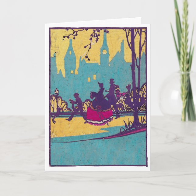 Cartes Pour Fêtes Annuelles Balade dans le parc (Devant)