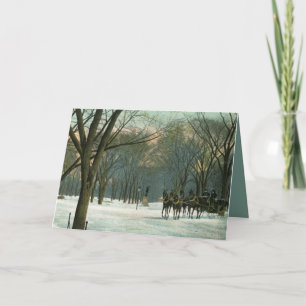 Cartes Pour Fêtes Annuelles Balade en traîneau de vacances 1910 à Central Park