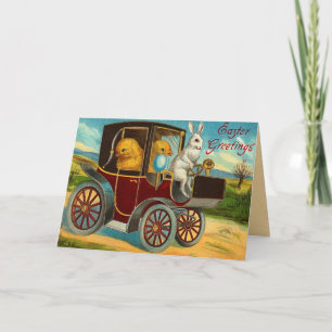 Cartes Pour Fêtes Annuelles Balade en voiture vintage de Pâques