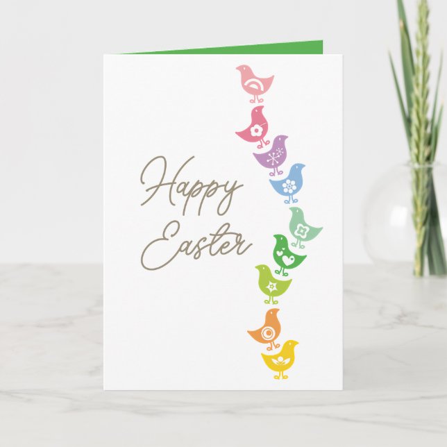 Cartes Pour Fêtes Annuelles Balancing Retro Rainbow Chicks Custom Fun Card (Devant)