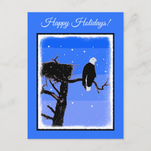 Cartes Pour Fêtes Annuelles Bald Eagle en hiver - Art original de la faune
