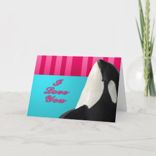 Cartes Pour Fêtes Annuelles Baleine d'orque de Valentine je t'aime