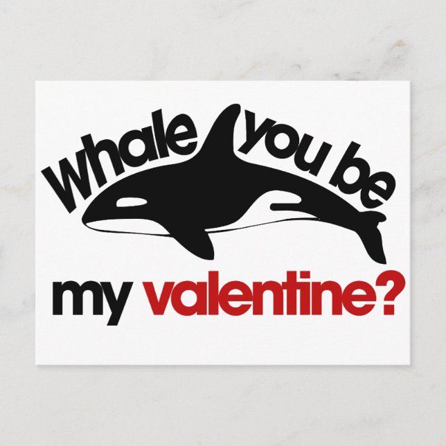 Cartes Pour Fêtes Annuelles Baleine tu es ma Saint Valentin (Devant)