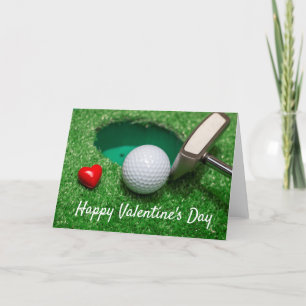 Cartes Pour Fêtes Annuelles Ball de golf pour la Saint Valentin envoyez l'amou