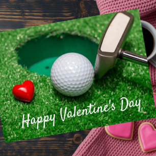 Cartes Pour Fêtes Annuelles Ball de golf pour la Saint Valentin envoyez l'amou