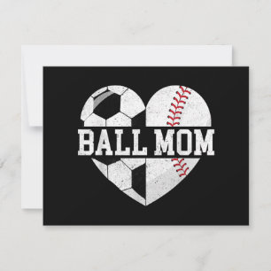 Cartes Pour Fêtes Annuelles Ball Maman Chemise Coeur Funny Baseball Soccer Mam