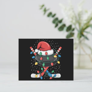 Cartes Pour Fêtes Annuelles Balle de Casquette de Noël de hockey de Père Noël