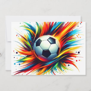 Cartes Pour Fêtes Annuelles Balle de football Splash Futuriste Football Abstra