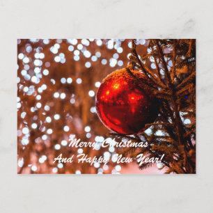 Cartes Pour Fêtes Annuelles Balle de Noël Rouge Blanc