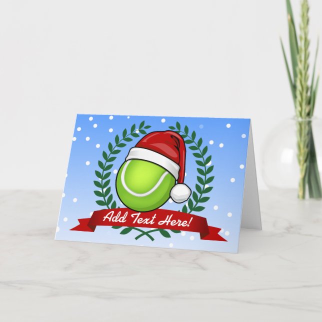 Cartes Pour Fêtes Annuelles Balle de tennis de style de Noël (Devant)