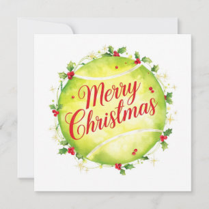 Cartes Pour Fêtes Annuelles Balle de Tennis Joyeux Noël Vacances 