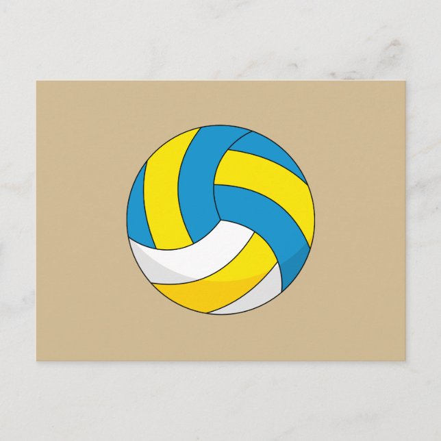 Cartes Pour Fêtes Annuelles Balle de volley-ball dessin animé (Devant)