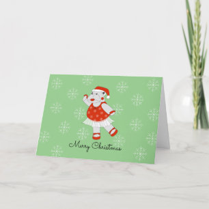 Cartes Pour Fêtes Annuelles Ballerina Hippo Snowflakes Noël