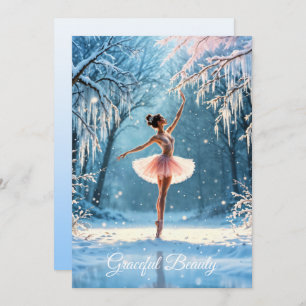 Cartes Pour Fêtes Annuelles Ballerina neige danse hivernale beauté art