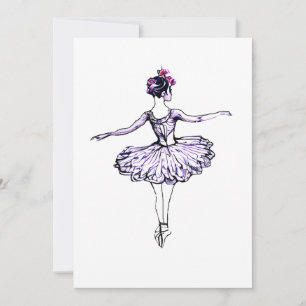 Cartes Pour Fêtes Annuelles Ballerina Silhouette