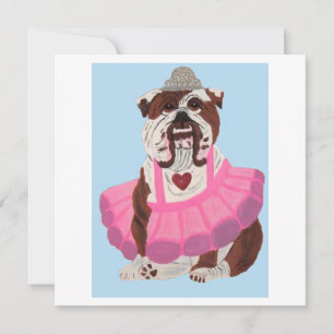 Cartes Pour Fêtes Annuelles Ballerine Bouledogue
