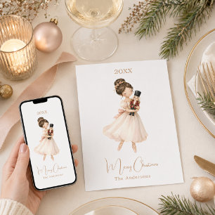Cartes Pour Fêtes Annuelles Ballerine de Casse-Noisette simple Noël