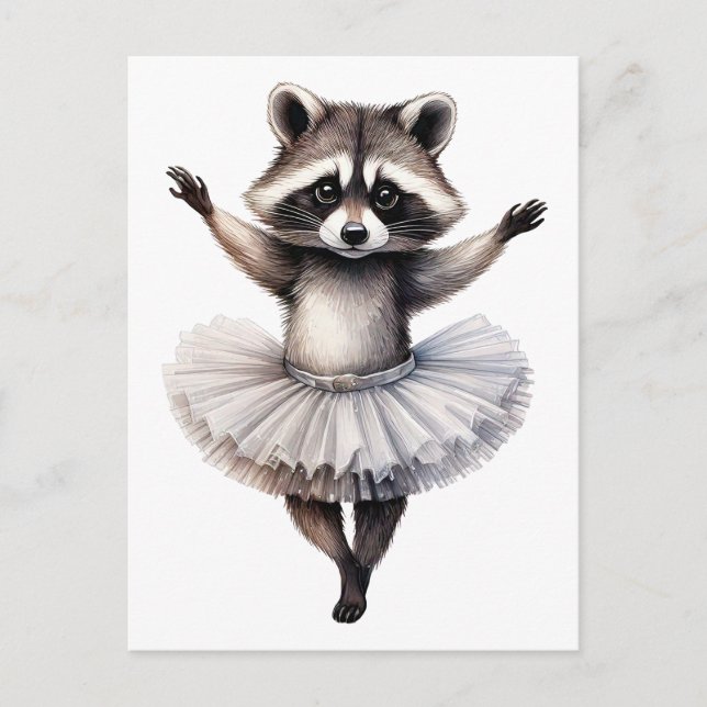 Cartes Pour Fêtes Annuelles Ballerine de danse de danse de jote raccoon (Devant)