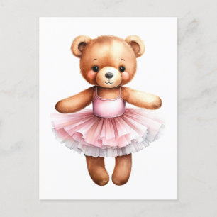 Cartes Pour Fêtes Annuelles Ballerine de danse de l'ours en peluche