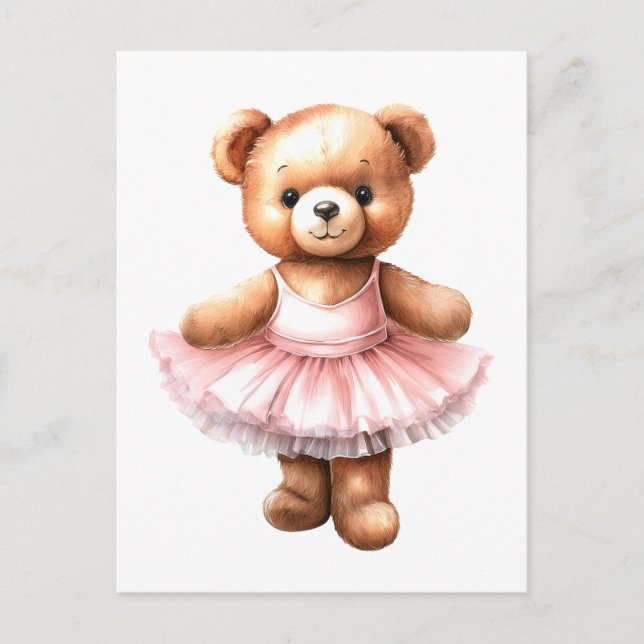 Cartes Pour Fêtes Annuelles Ballerine de danse de l'ours en peluche (Devant)