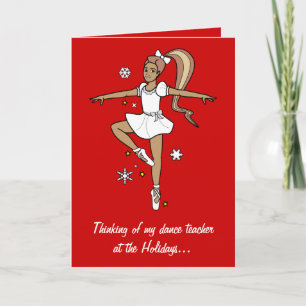 Cartes Pour Fêtes Annuelles Ballerine de professeur de danse de vacances