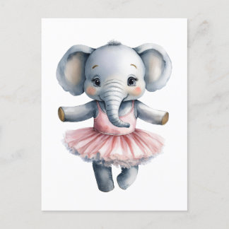 Cartes Pour Fêtes Annuelles Ballerine d'éléphant mignonne danse ballet