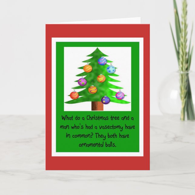 Cartes Pour Fêtes Annuelles Balles de Vasectomie de Noël (Devant)