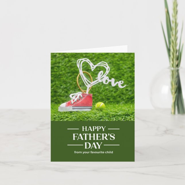 Cartes Pour Fêtes Annuelles Balles et raquette de tennis Joyeuse fête des Père (Devant)