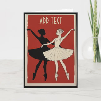 Cartes Pour Fêtes Annuelles Ballet Dancers, personalize add text